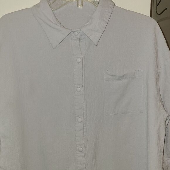 Oversized Button Down Boyfriend Shirt - Picture 7 of 12